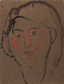 tete de jeune fille|若い娘の肖像 by amedeo modigliani