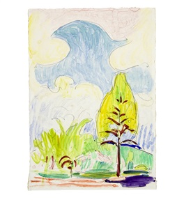 landschaft mit baum by cuno amiet