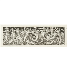 mélée d'hommes nus - combat des centaures et des laphites by etienne delaune